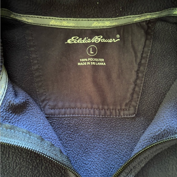 Eddie Bauer Quarterzip Navy Blue Men’s Large - Picture 3 of 5